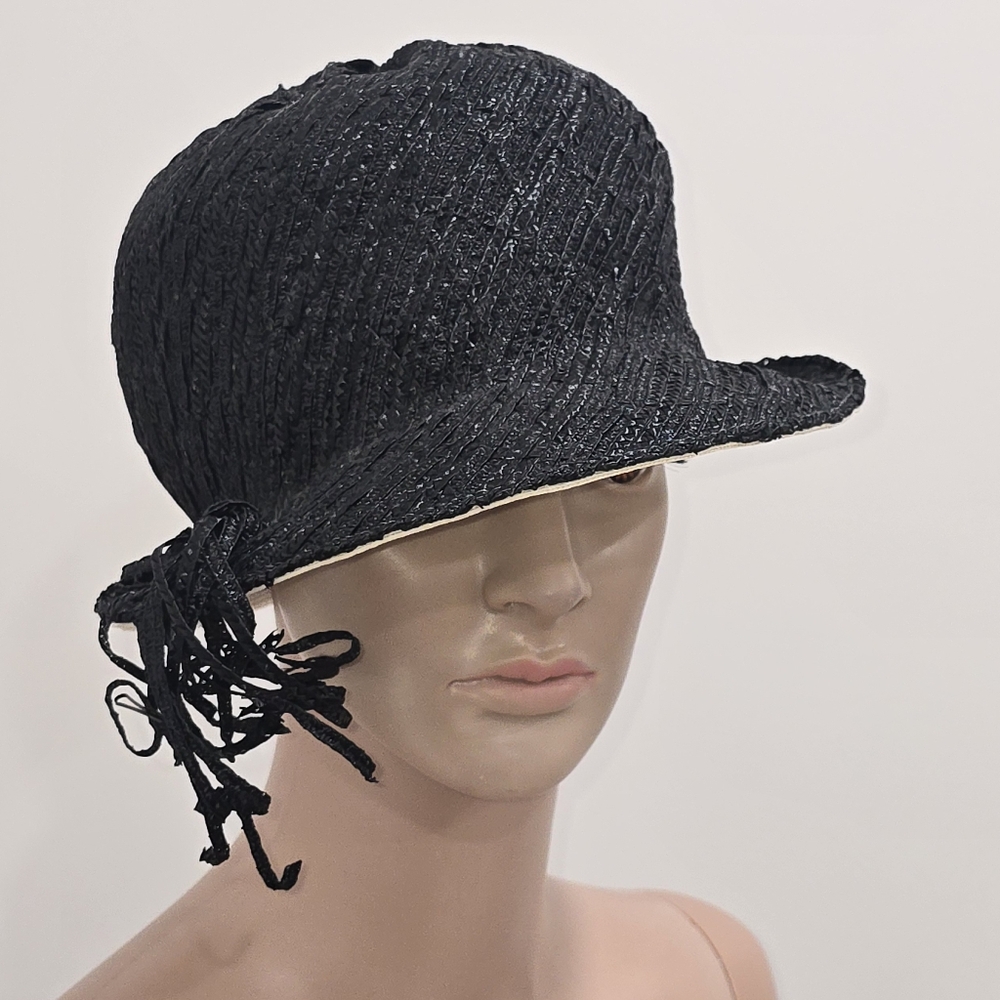 Vintage 1960s Yves Saint Laurent Paris - New York Woven/Straw Statement Hat - Picture 2 of 12
